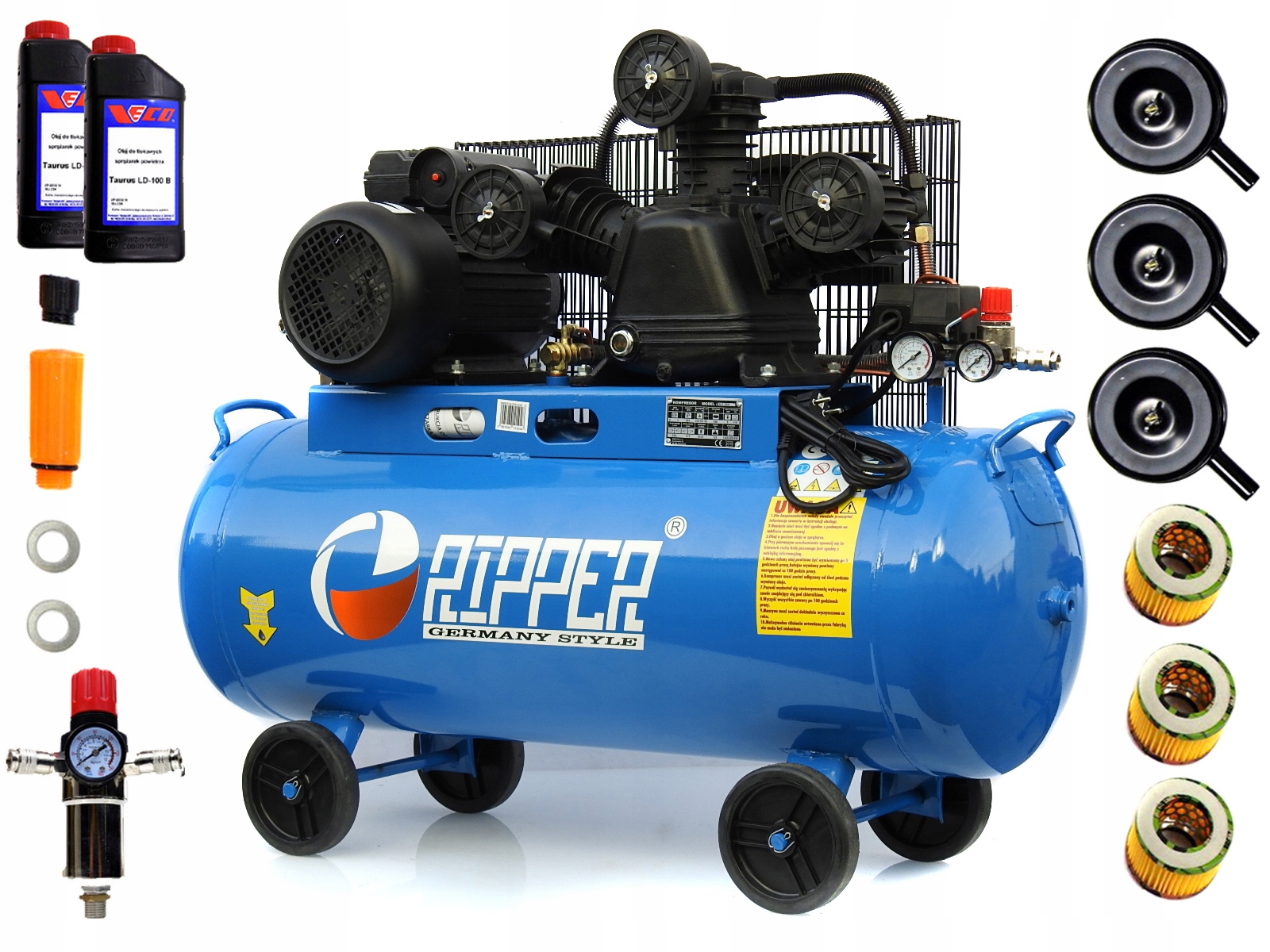 Ripper W-0,36/8 olejový kompresor 100 l 10 bar